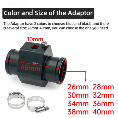 Medidor de temperatura del agua del coche radiador temperatura temperatura del agua junta tubo sensor adaptador Foto 1 de 4