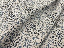 GP & J Baker All Over Linen Print Fabric- Arabesque / Blue 2.40 yds BP10920.1
