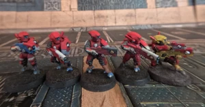5 Tau Fire Warrior Breachers inkl. Ehrenklinge BEMALT in Weitblickfarben - Bild 1 von 2