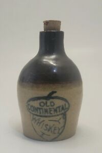 Vintage Miniature Stoneware Jug OLD CONTINENTAL WHISKEY Liquor Jug Advertising