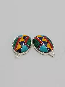 2 Gemstone Mosaic Pendants - Picture 1 of 5