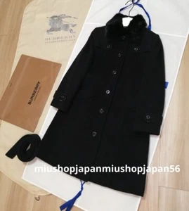BURBERRY Trench Coat Authentic BURBERRY LONDON w/Belt&RabbitFur 140A(140cm Tall) - Picture 1 of 14