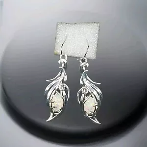 Orecchini pendenti goccia argento opale di fuoco bianco Marysia Designs nuovi - Foto 1 di 3