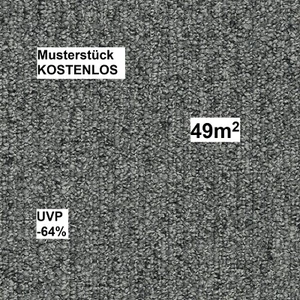 Teppichfliesen GRAU B1 50x50 Schlinge 6,5mm 4,95€/Fliese 49m2 UVP 55€/m2 -64% - Bild 1 von 9