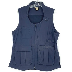 Duluth Trading Co Hunting Fishing Lightweight Vest Pockets Grey Blue Sz Med EUC - Picture 1 of 9