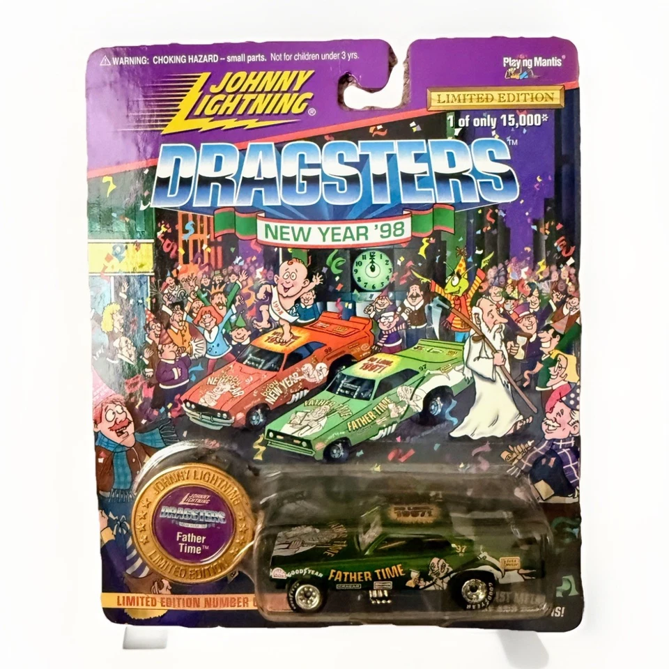Coche y moneda Johnny Lightning Father Time 1 de 15.000 edición limitada verde 1998 Foto 1 de 1