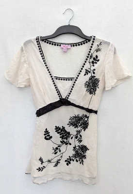 Top Monzón Mujer 16 Seda Blusa Túnica Babydoll Caprichoso Romántico Festival Y2K Foto 1 de 4