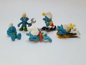 Lot of 5 Smurfs Figures Smurfette Vintage 1970s 1980s Schleich Peyo Figurines 2" - Picture 1 of 20