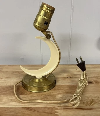 Rare Vintage Art Deco Bakelite Crescent Wall Sconce Table Light Lamp - Image 1 of 4