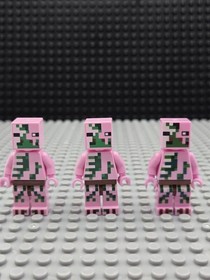 Lego Minecraft Minifigure Zombie Pigman 21122 21130 21139 Lot Of 3