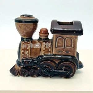 Shafford Vintage Train Ashtray Ceramic Locomotive Brown 4"x5" - Picture 1 of 9