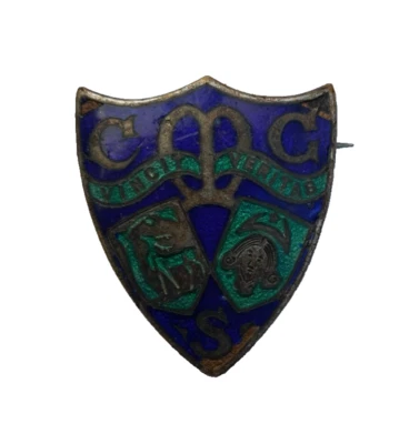 UNKNOWN VTG CMGS ENAMEL BADGE SCHOOL? / COLLEGE? By VAUGHTONS - Image 1 of 2