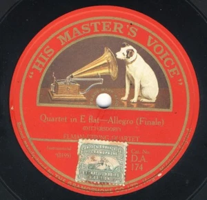 Elman string quartet: Mozart Minuet / Dittersdorf Allegro   HMV 78 rpm - Picture 1 of 2