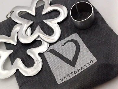 VESTOPAZZO SET ORECCHINI ED ANELLO - ALLUMINIO RICICLATO - Immagine 1 di 4