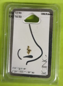 Glasur Sterlingsilber 22 g 0,6 mm Schlange Schlange Nasenstecker - Bild 1 von 4