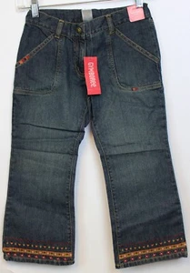 2007 Gymboree Harvest Leaves Bootcut Jeans sz 6 Plus NWT Ribbon Autumn Flower - Picture 1 of 9