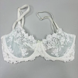 Victoria Secret Unlined Demi Bra 32DDD Lace Underwire Adjustable Mint Green - Picture 1 of 6