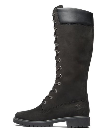 STIVALI STRINGATI DONNA TIMBERLAND 14" PREMIUM NERI NABUK ALTI TAGLIE 7 E 7 5