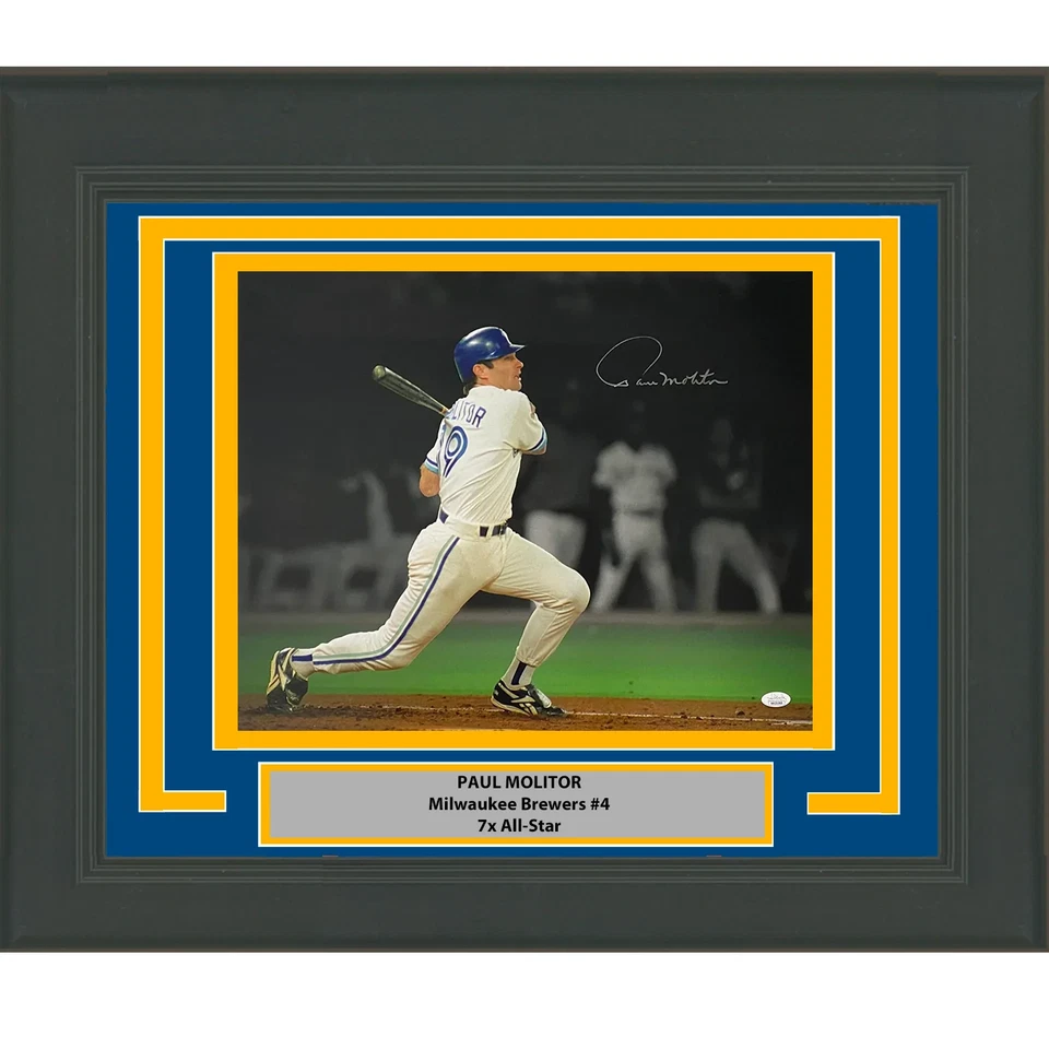 Framed Autographed/Signed Paul Molitor Milwaukee Brewers 16x20 Photo JSA COA - Image 1 of 1