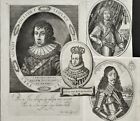 4 gravures 17è. Portraits de LOUIS XIII