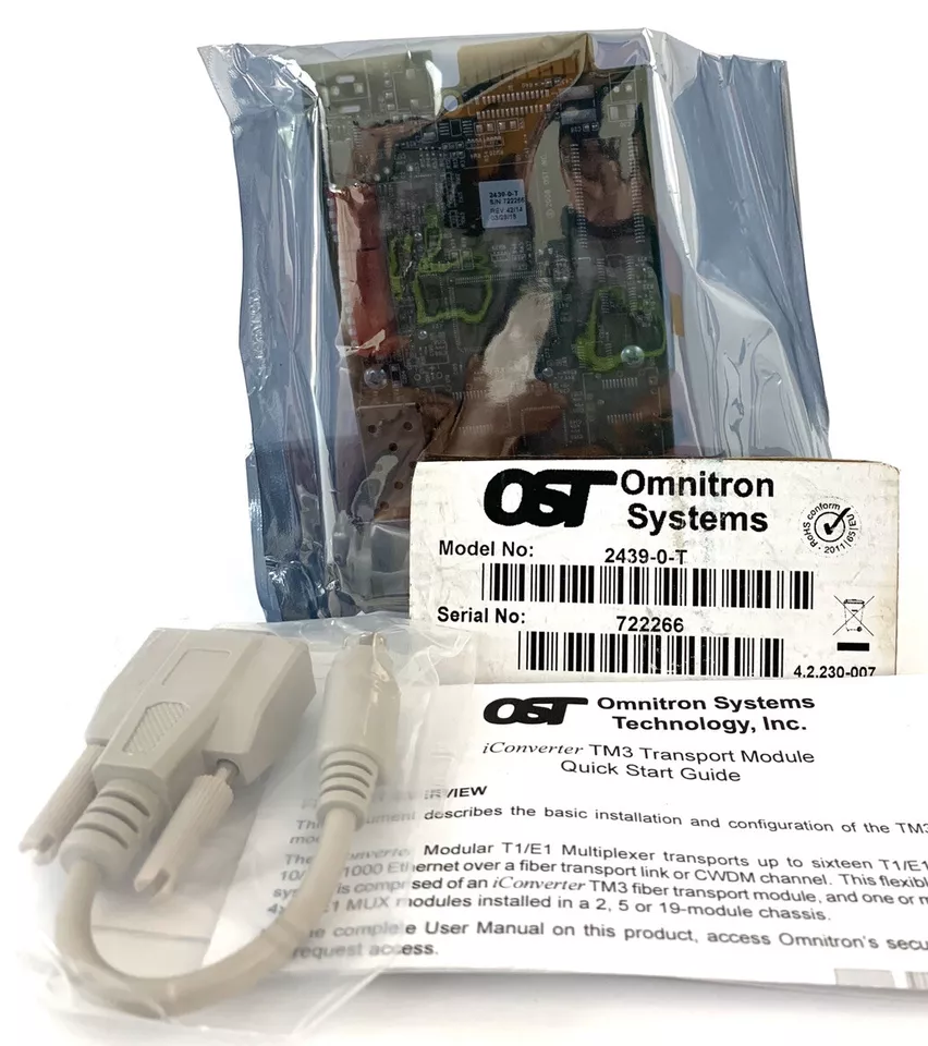 Omnitron Systems iConverter Model 2439-0-T New W/o Box - Rev 42/14 3/28/18 - Image 1 of 4