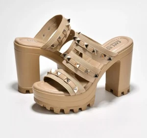 Cape Robbin Tinley Women's Spiky Platform Chunky Heels, Block Heel Size 9 - Picture 1 of 7