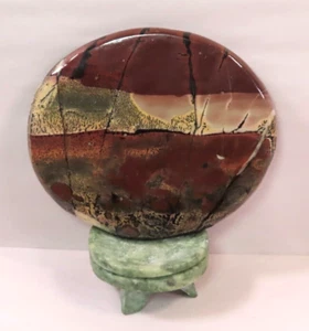 232g Natural Chinese Painting Stone Quartz Oval 4.5" x 3.75" - Picture 1 of 11