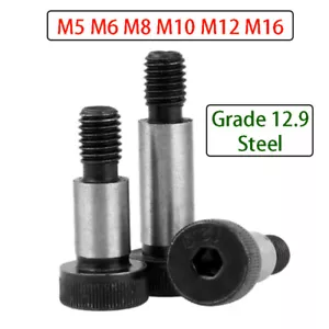 Shoulder Bolts Grade 12.9 Steel Socket Head Screw Half Thread Allen Key Screws - Imagen 1 de 168