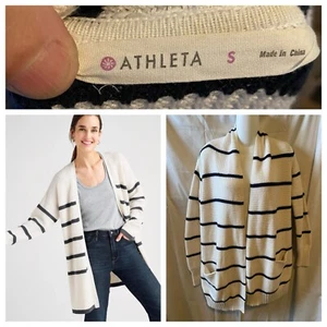 Athletes Knit Open Front Striped Cardigan Sweater Sz women’s S - Picture 1 of 11
