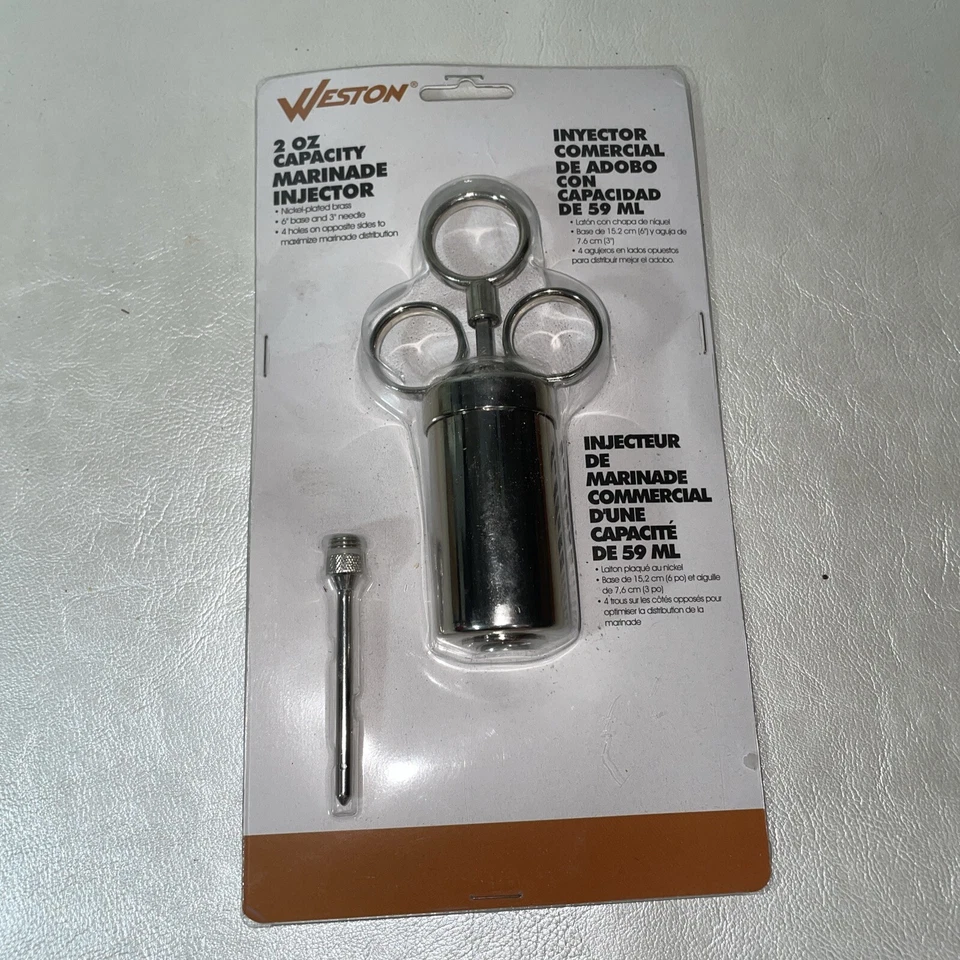 2 oz. Marinade Nickel Plated Meat Injector Commercial Grade NIP - Imagem 1 de 2