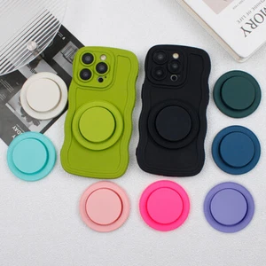 For iPhone 12-16 Magsafe Magnetic Solid Color Pop-Up Socket Grip Stand Holder - Picture 1 of 13
