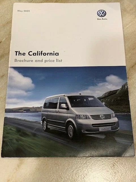 Volkswagen California 2009 Brochure and price list - Image 1 of 1