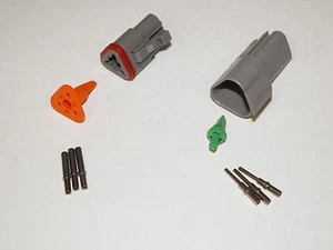 3X GRAY DEUTSCH DT SERIES CONNECTOR SET 16-18-20 GA SOLID NICKEL TERMINALS - Picture 1 of 1