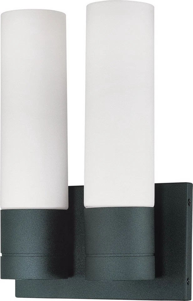 Textured Black And White Glass 2 Light Wall Sconce Orig $225 - Image 1 of 1