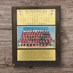 Vintage San Francisco 49ers 1989 Super Bowl XXIV Plaque NFL Football Team Photo - Picture 1 of 9
