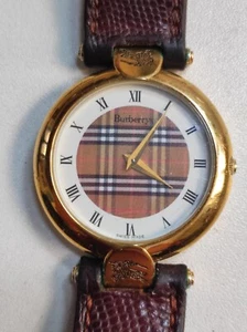 Orologio Burberry 11200G Unisex autentico 31 mm dorato sfondo tartan - Raro - Foto 1 di 8