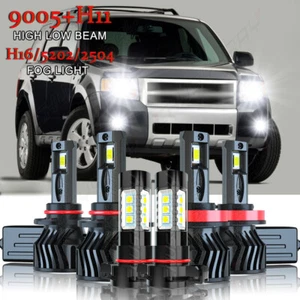 For Ford Escape 2007 6X 9005 H11 H16 LED Headlight High/Low Beam+Fog Light Bulbs - Picture 1 of 15