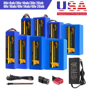 36V/48V 8AH/10AH/14AH/20AH Ebike Lithium Battery with 2A Charger - Picture 1 of 50