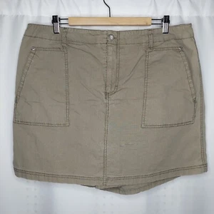 Gloria Vanderbilt Skort Women 18 Green Khaki Ripstop Stretch Square Pockets Y2K - Picture 1 of 7