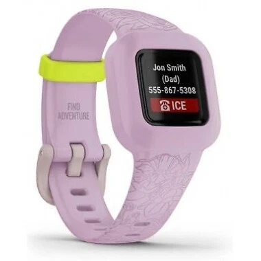Garmin vivofit jr. 3 Floral Pink Aktivitätstracker für Kinder (Wasserdicht) rosa - Bild 1 von 2