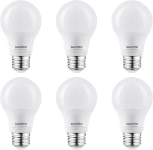 6PK A19 LED Light Bulb, 11W (75W), 5000K, E26, Enclosed Fixture Rated, 1100LM - Picture 1 of 1