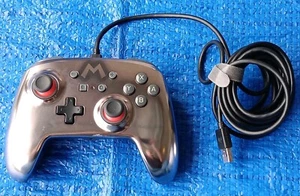 Nintendo Switch Enhanced Wired Silver Controller Power A Metal Mario W/Cable - Picture 1 of 6