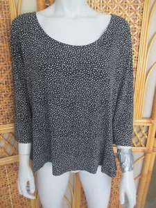 NAVY/WHITE SPOTTED TOP WITH PEPLUM HEM 16/18 - Picture 1 of 3
