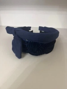 Set of 2 Blue Alice Bands | Velvet & Bow Design | Chic & Stylish - Picture 1 of 4