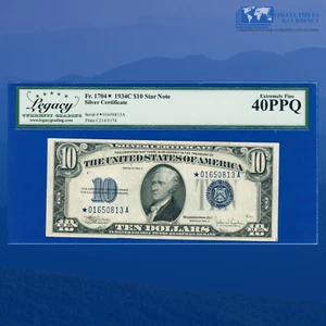 Fr.1704* 1934C $10 Ten Dollars Silver Certificate Star Note, Legacy 40 PQ #50813 - Picture 1 of 2