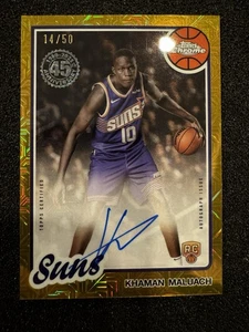 2025-26 Topps NBA Chrome Khaman Maluach RC Gold Mojo Refractor /50 Rookie Auto - Picture 1 of 13