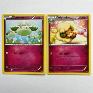 Cottonee 70/124 & Whimsicott 71/124 Non-Holo - XY Fates Collide Pokemon TCG - NM - Picture 1 of 2