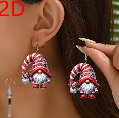 Weihnachtsohrringe  Nicolaus Kobold  Weihnachts Geschenk Ohr Schmuck Neu - Bild 1 von 3