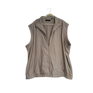Greg Norman Vest Mens Sz 3XLT Tan Full Zip Up Mesh Lined Vest Outdoor Golf Fish - Picture 1 of 16