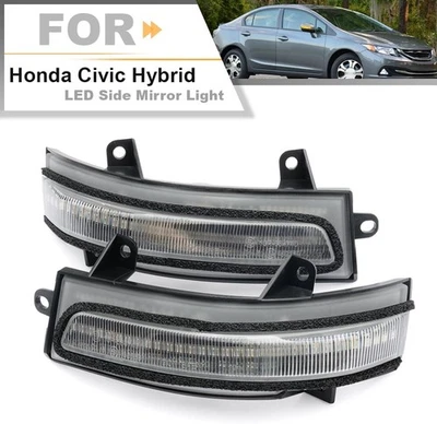 For 12-14 Honda Civic Sedan Hybrid 2x CLEAR LED Wing Side Mirror Blinker Lights - Image 1 of 4